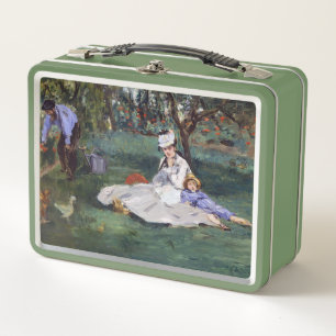 Edouard Manet - Die Familie Monet in ihrem Garten Metall Brotdose