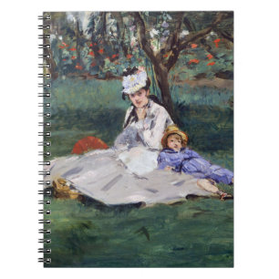 Edouard Manet - Die Familie Monet in ihrem Garten Notizblock