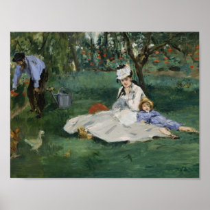 Edouard Manet - Die Familie Monet in ihrem Garten Poster