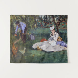 Edouard Manet - Die Familie Monet in ihrem Garten Wandteppich