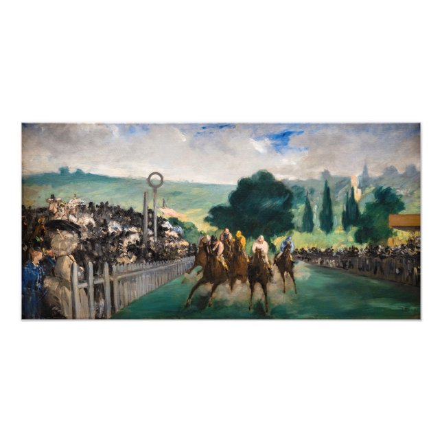 Edouard Manet - Die Rennen in Longchamp Fotodruck (Vorne)