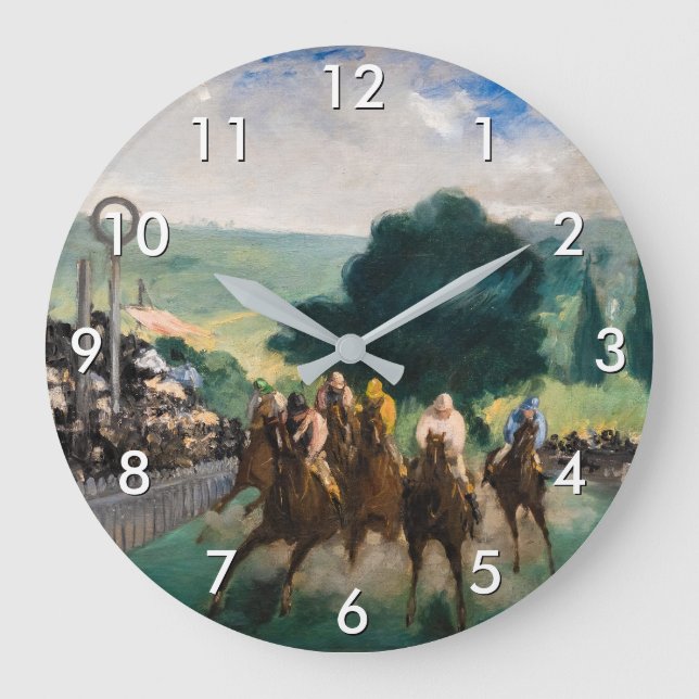 Edouard Manet - Die Rennen in Longchamp Große Wanduhr (Vorderseite)