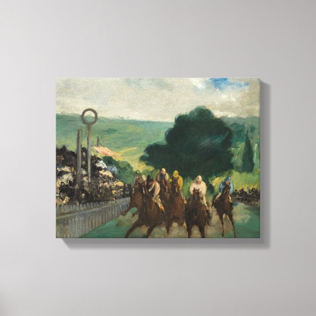 Edouard Manet - Die Rennen in Longchamp Leinwanddruck (Vorderseite)