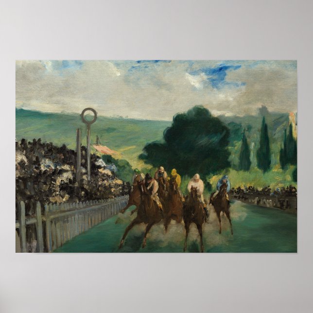 Edouard Manet - Die Rennen in Longchamp Poster (Vorne)