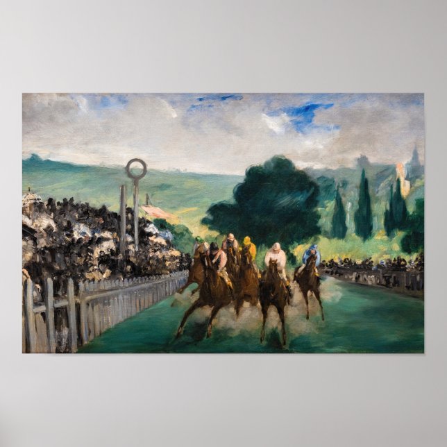 Edouard Manet - Die Rennen in Longchamp Poster (Vorne)