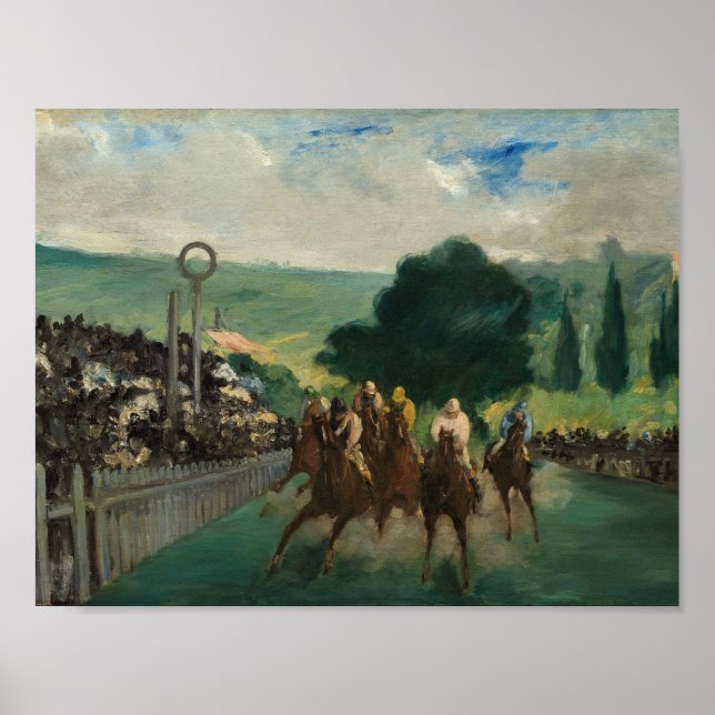 Edouard Manet - Die Rennen in Longchamp Poster (Vorne)