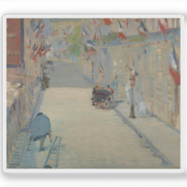 Édouard Manet - Die Rue Mosnier mit Flaggen Aufkleber
