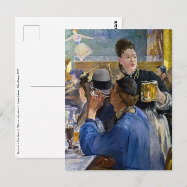 Edouard Manet - Ecke Café-Konzert Postkarte (Vorne/Hinten)