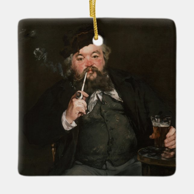 Edouard Manet - Ein gutes Glas Bier / Le bon bock Keramikornament (Vorderseite)