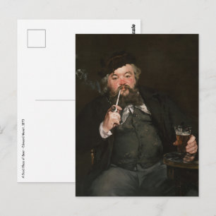 Edouard Manet - Ein gutes Glas Bier / Le bon bock Postkarte