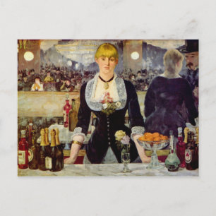 Edouard Manet - Eine Bar auf der Folies-Bergere-Ka Postkarte