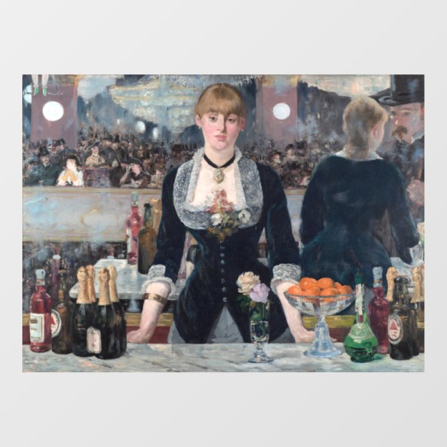 Edouard Manet - Eine Bar in den Folies-Bergere Fensteraufkleber (Blatt)