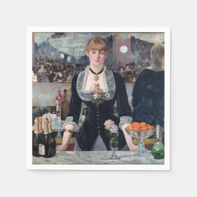 Edouard Manet - Eine Bar in den Folies-Bergere Serviette (Vorderseite)