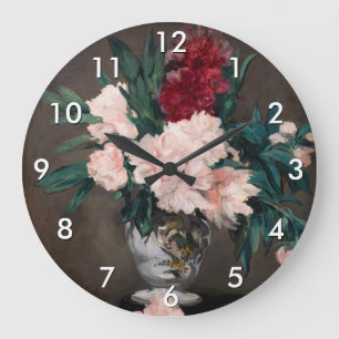 Edouard Manet - Erdweide auf kleinem Boden Große Wanduhr