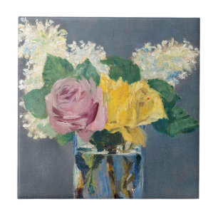 Edouard Manet - Flieder und Rosen Fliese