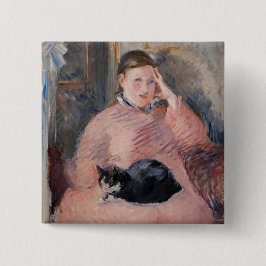 Edouard Manet - Frau mit Katze Button