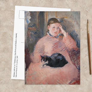 Edouard Manet - Frau mit Katze Postkarte