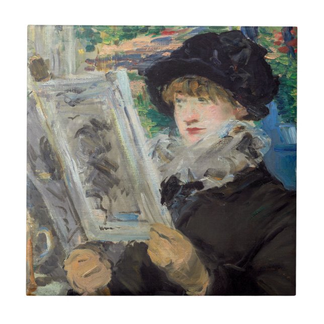 Edouard Manet - Frauen beim Lesen Fliese (Vorderseite)