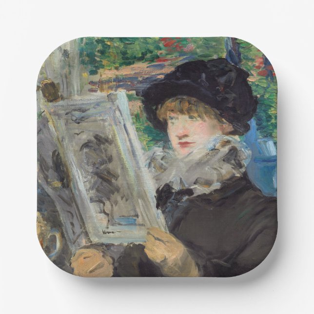 Edouard Manet - Frauen beim Lesen Pappteller (Vorderseite)