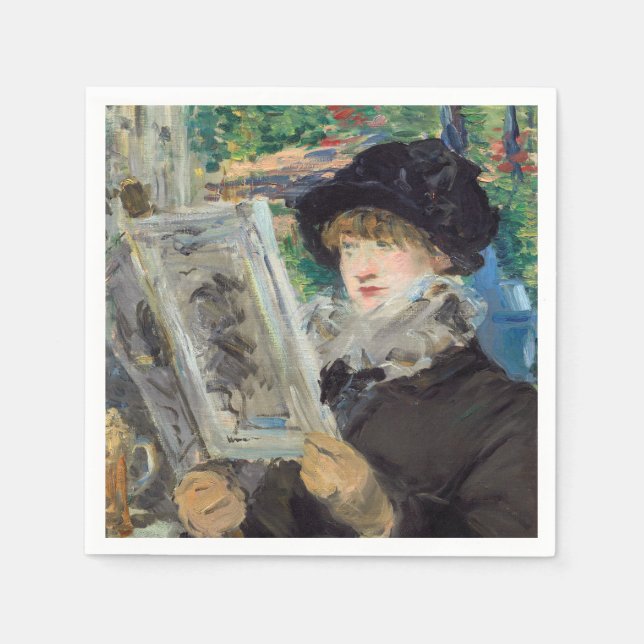 Edouard Manet - Frauen beim Lesen Serviette (Vorderseite)