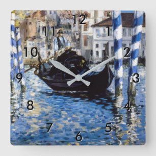 Edouard Manet - Grand Canal, Venedig Quadratische Wanduhr