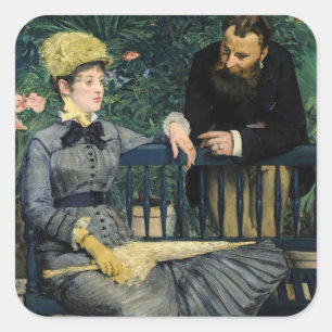 Edouard Manet - In der Konservatorium Quadratischer Aufkleber