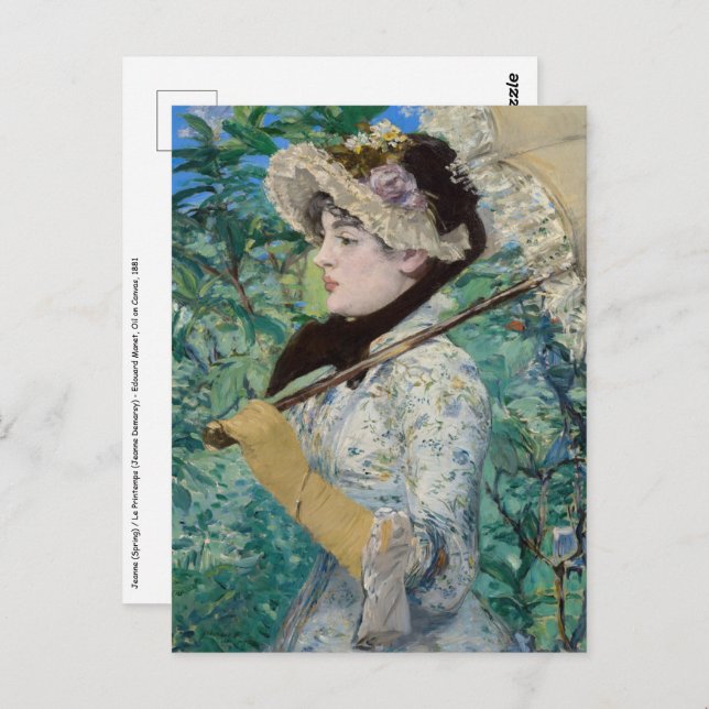 Edouard Manet - Jeanne / Spring Postkarte (Vorne/Hinten)