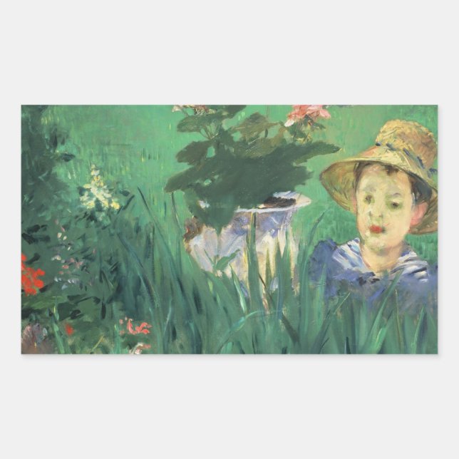 Édouard Manet - Junge in Blume Rechteckiger Aufkleber (Vorderseite)