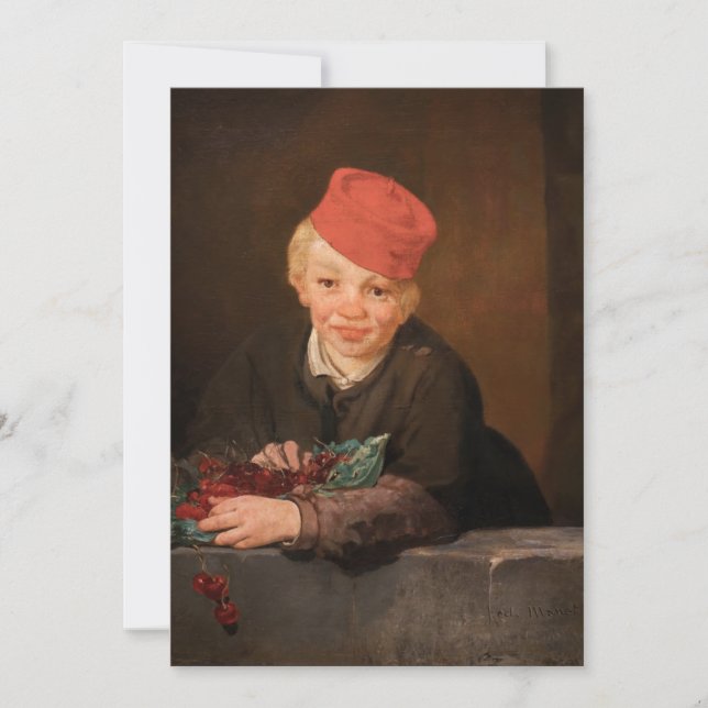 Edouard Manet - Junge mit Kirschen Einladung (Vorderseite)
