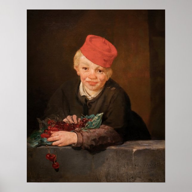 Edouard Manet - Junge mit Kirschen Poster (Vorne)