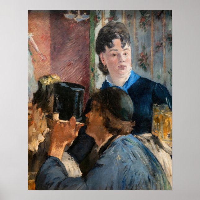 Edouard Manet - Kellnerin serviert Bier Poster (Vorne)