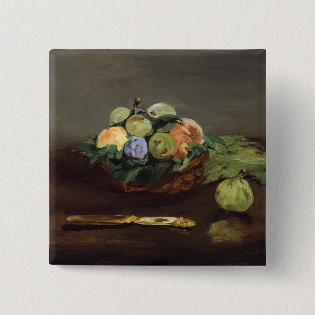 Edouard Manet - Korb mit Früchten Button (Vorderseite)