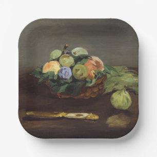 Edouard Manet - Korb mit Früchten Pappteller