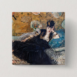Edouard Manet - Lady with Fans Button