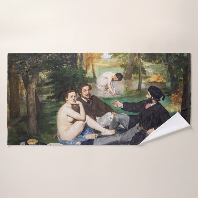 Edouard Manet - Mittagessen im Gras Badhandtuch Set (Badehandtuch)