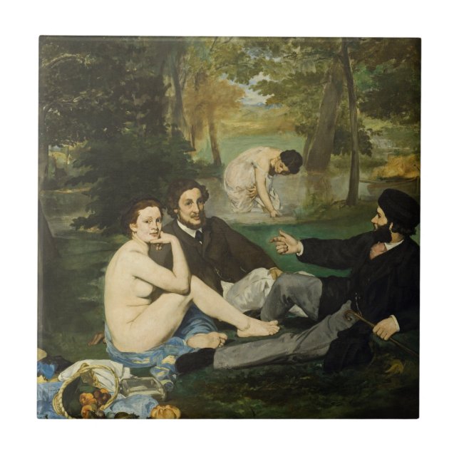 Edouard Manet - Mittagessen im Gras Fliese (Vorderseite)
