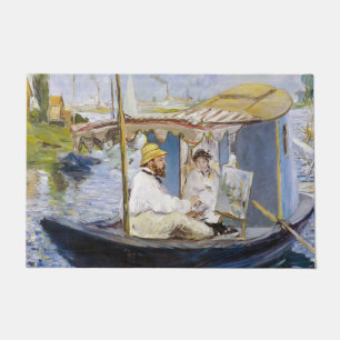 Edouard Manet - Monet in seinem Atelierboot Fußmatte