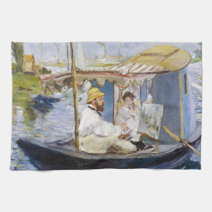 Edouard Manet - Monet in seinem Atelierboot Geschirrtuch