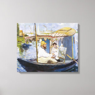 Edouard Manet - Monet in seinem Atelierboot Leinwanddruck