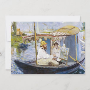Edouard Manet - Monet in seinem Studio-Boot Einladung