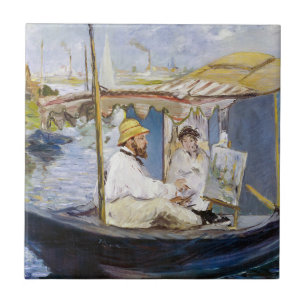 Edouard Manet - Monet in seinem Studio-Boot Fliese