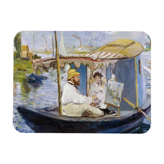 Edouard Manet - Monet in seinem Studio-Boot Magnet (Horizontal)