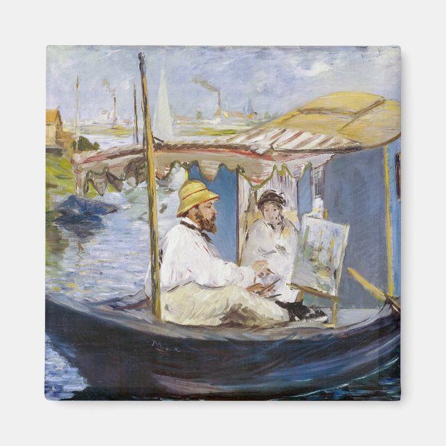 Edouard Manet - Monet in seinem Studio-Boot Magnet (Vorne)