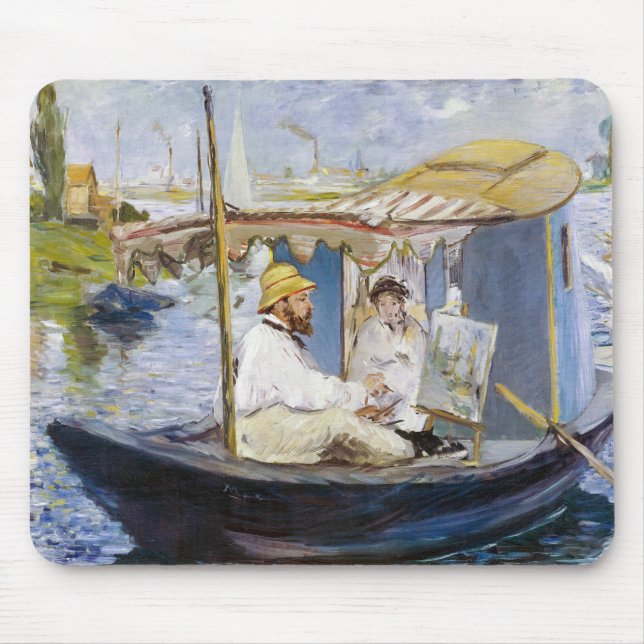 Edouard Manet - Monet in seinem Studio-Boot Mousepad (Vorne)