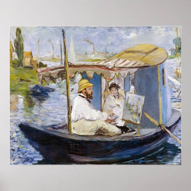 Edouard Manet - Monet in seinem Studio-Boot Poster (Vorne)