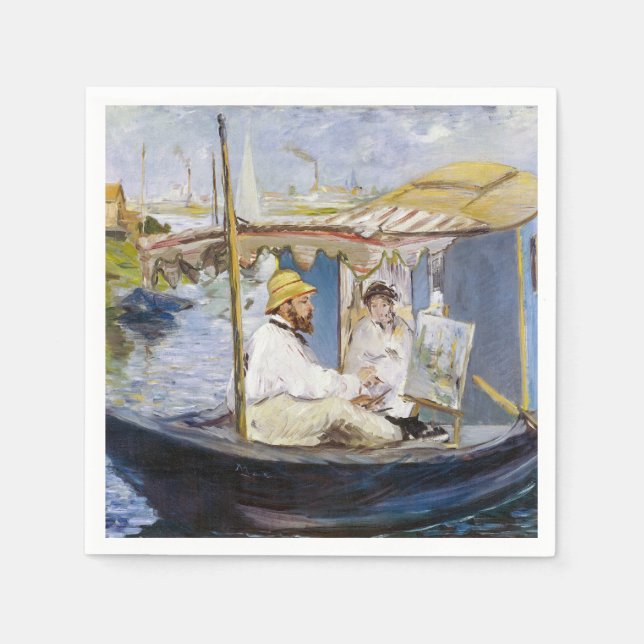 Edouard Manet - Monet in seinem Studio-Boot Serviette (Vorderseite)