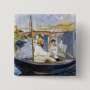 Edouard Manet - Monet in seinem Studioboot Button