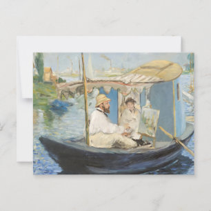 Edouard Manet - Monetmalerei auf seinem Studio-Boo Postkarte
