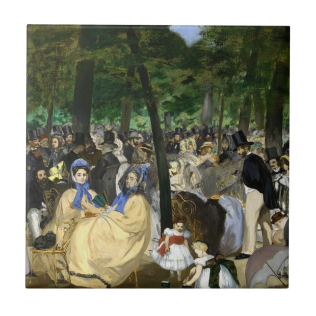 Edouard Manet - Musik im Tuileriengarten Fliese (Vorderseite)