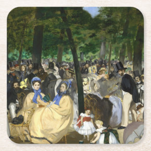 Edouard Manet - Musik im Tuileriengarten Rechteckiger Pappuntersetzer
